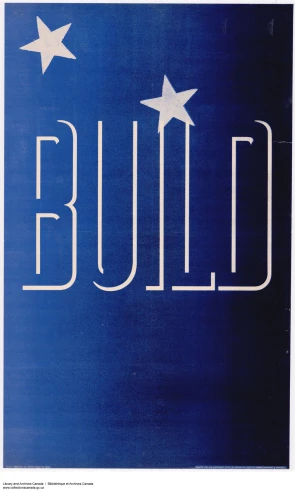an advertit for build with stars on it