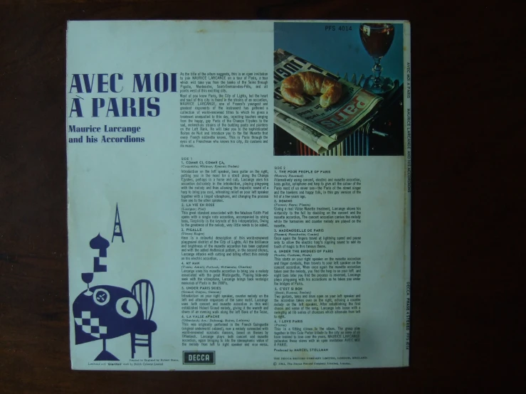 an advertit for french cuisine is featured on the table