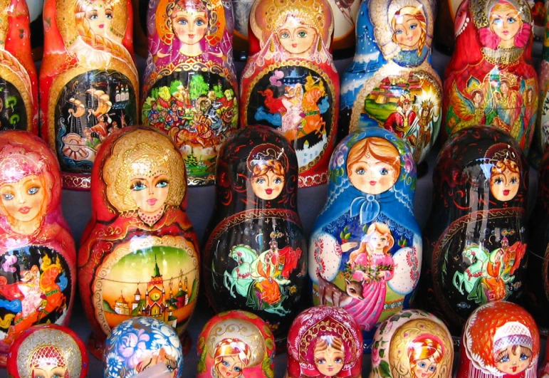 an array of maturifying russian dolls