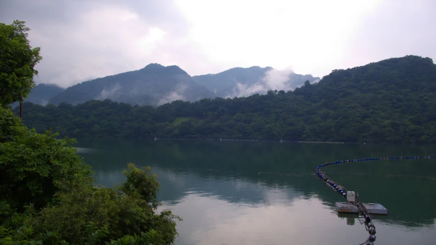 this is an image of some water and a dock