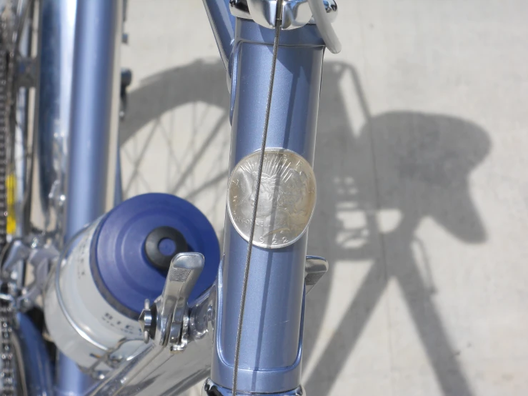 a bike that is parked on a sidewalk