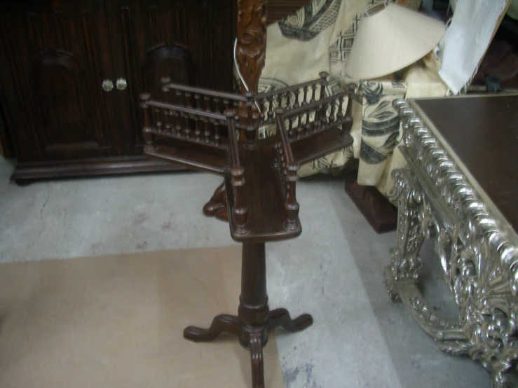 an antique grandfather's bed has metal hardware on it
