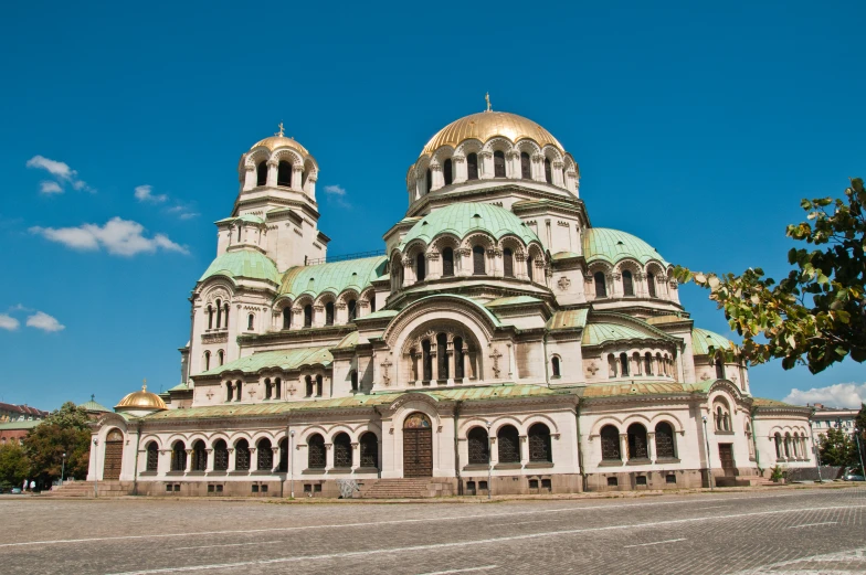 a beautiful building on the side of the road