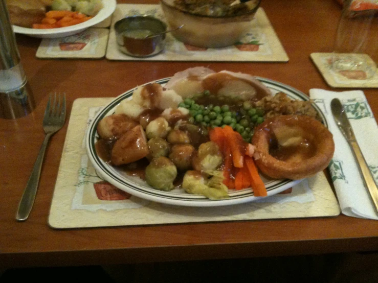 a plate of food on the table at a restaurant