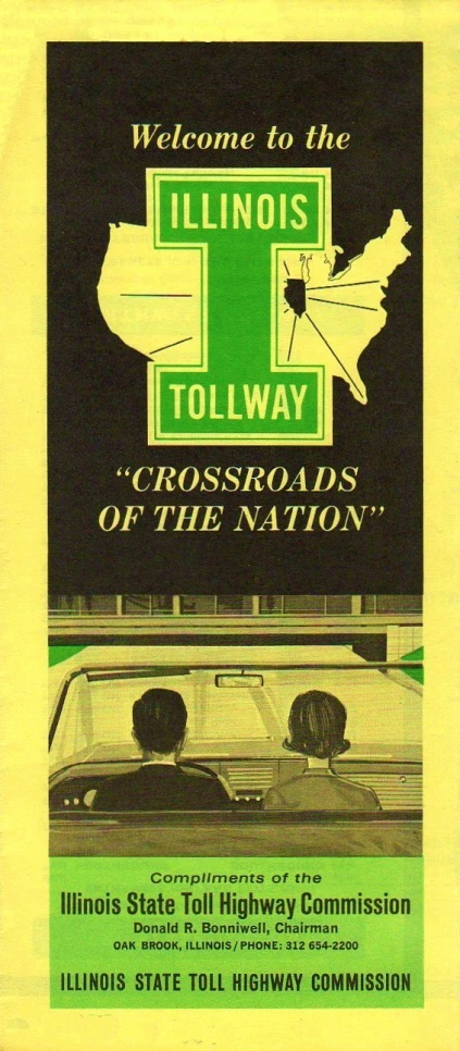 the welcome to the illinois tollway crossing sign