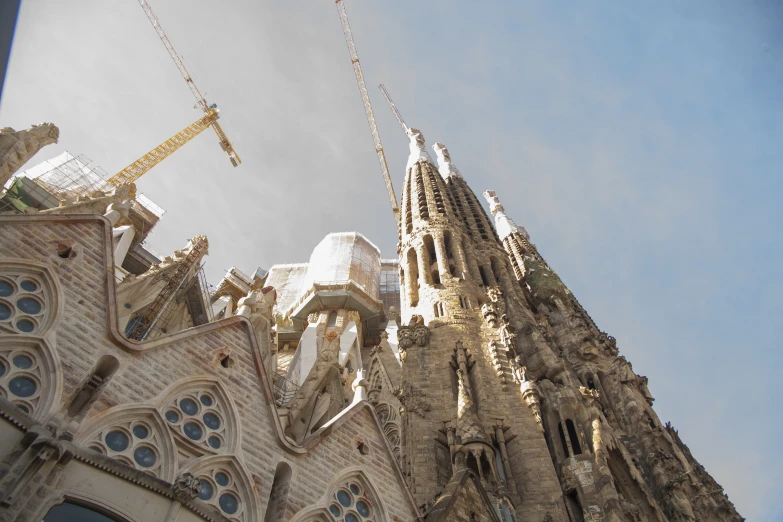 a large cathedral with very tall spires on it