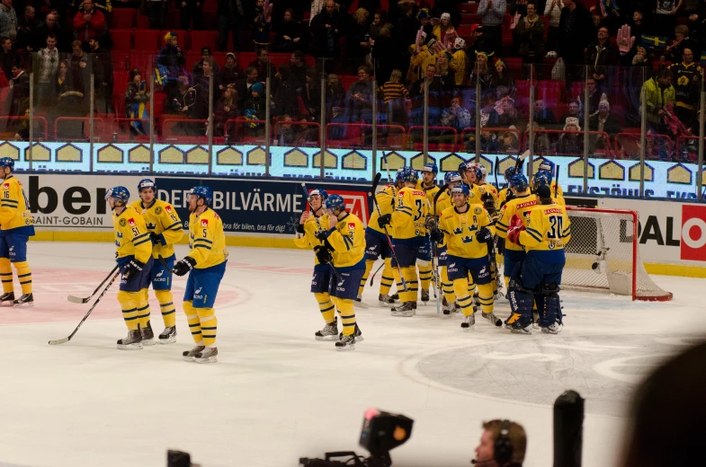 an image of a hockey team in the middle of a match