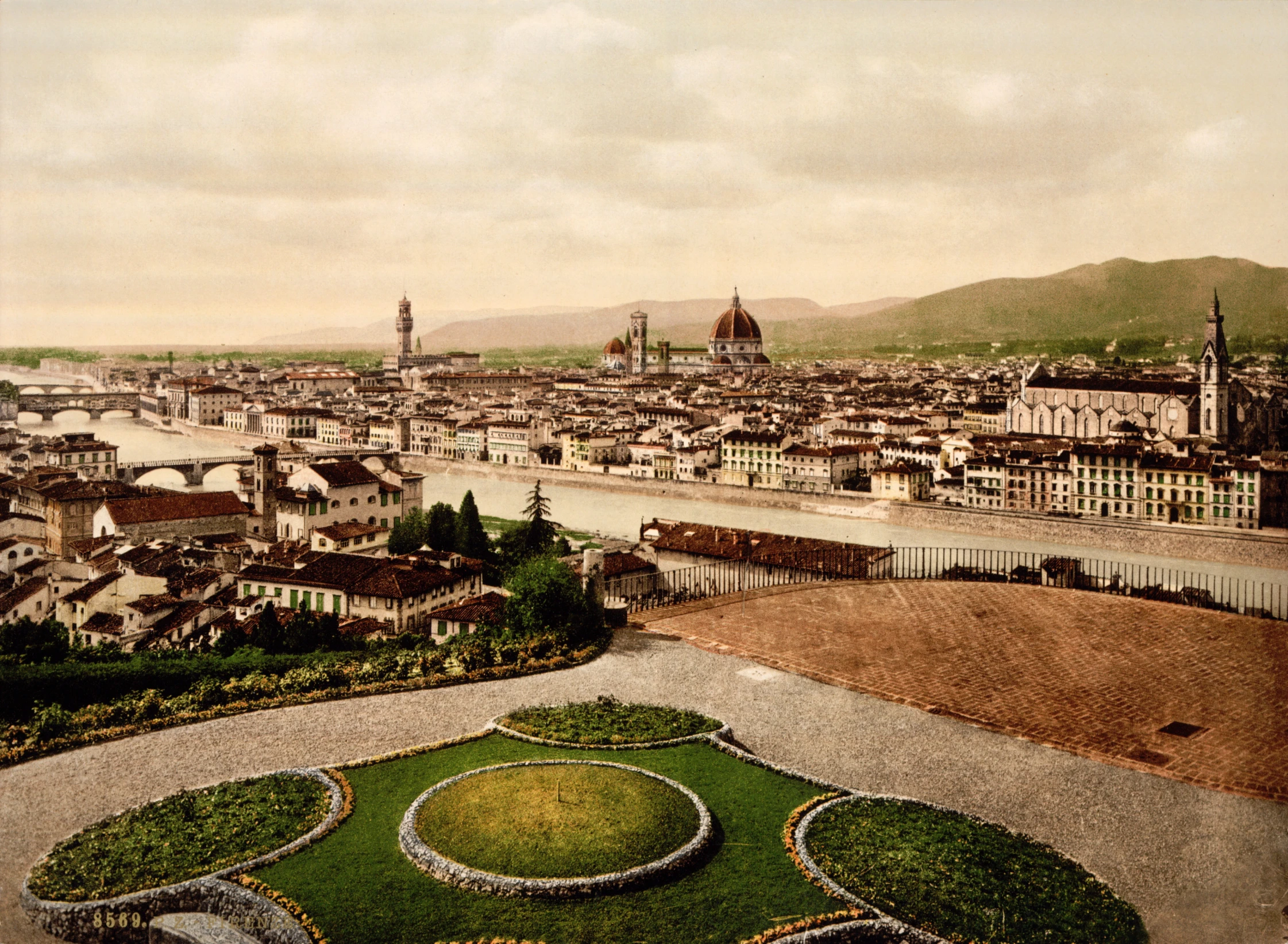 an aerial view of the city center from atop