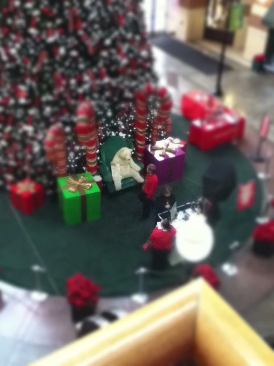 a christmas display in a store filled with toys