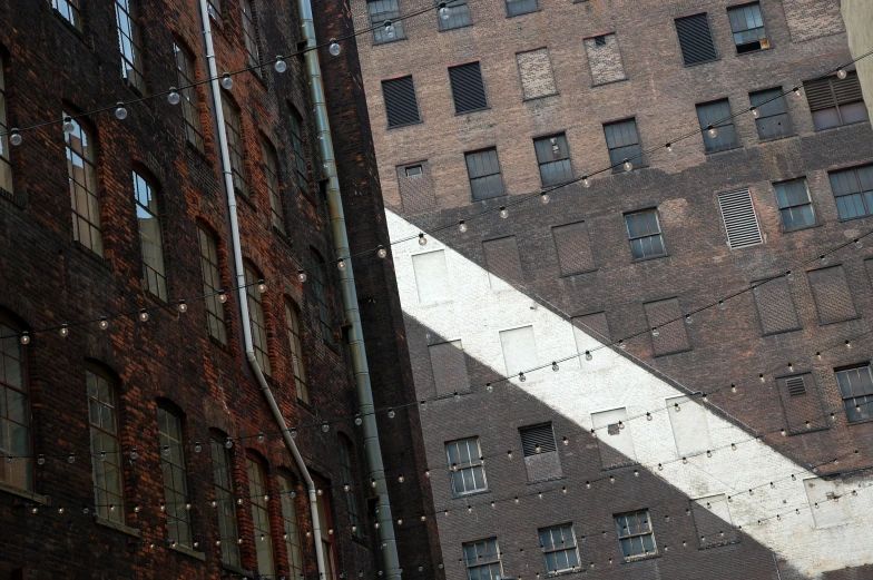 this is an image of two buildings with one diagonal stripe