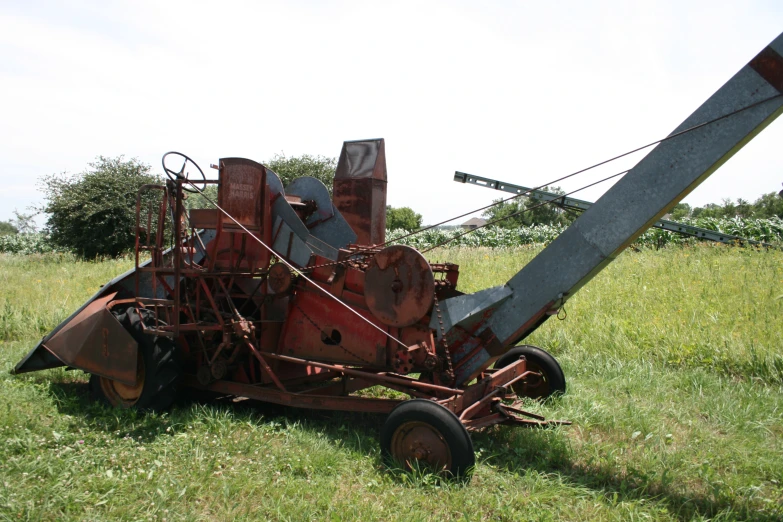 this machine used for weeding is in a field