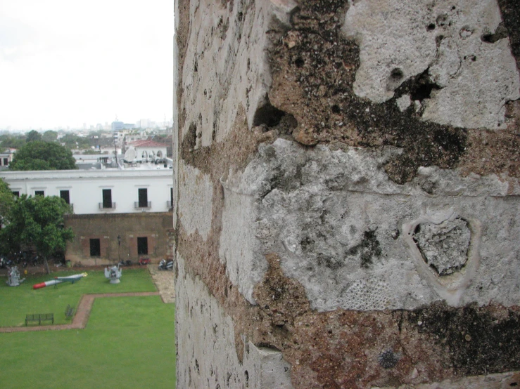 a view of a city from an ancient structure