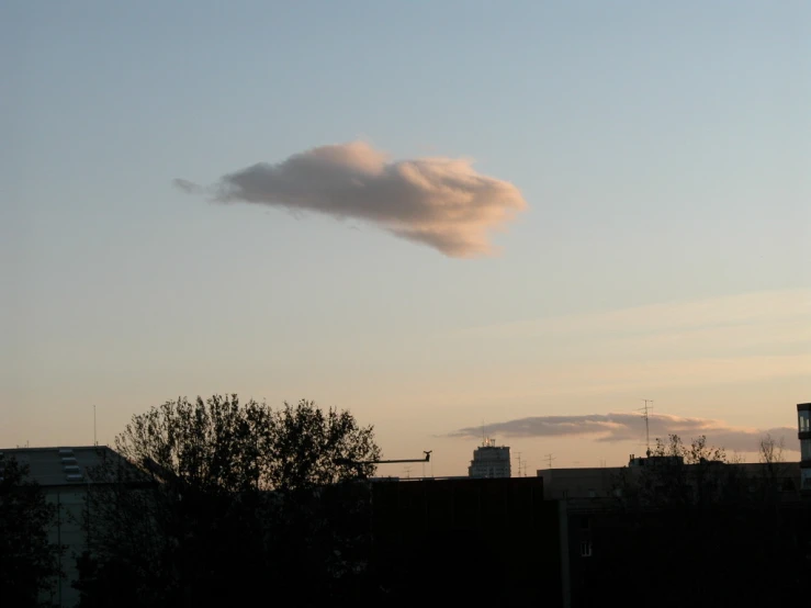 a cloud with some small clouds in the sky