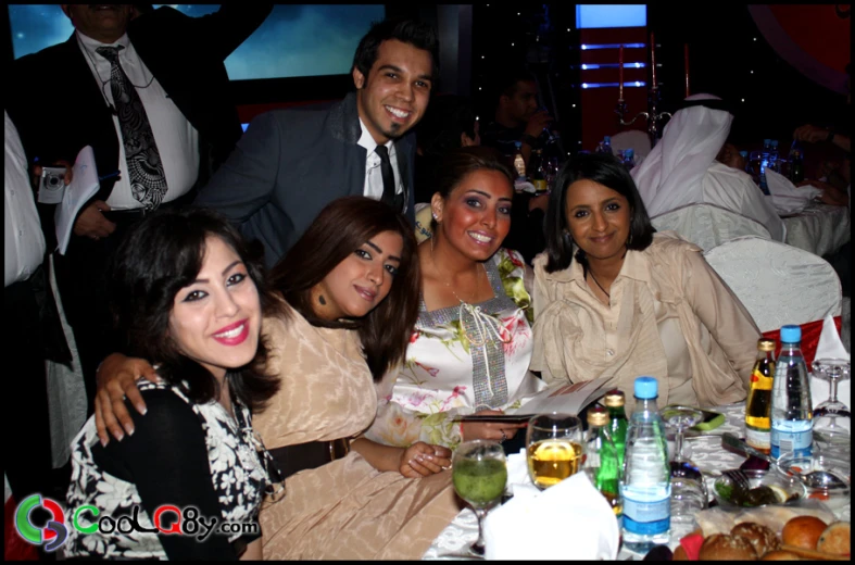 group of friends celeting at an elegant party