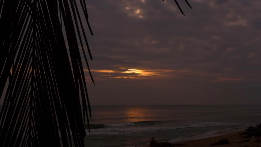 sunset on the ocean from a resort beach