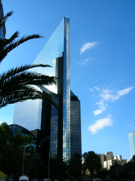 the building is made up of glass and metal