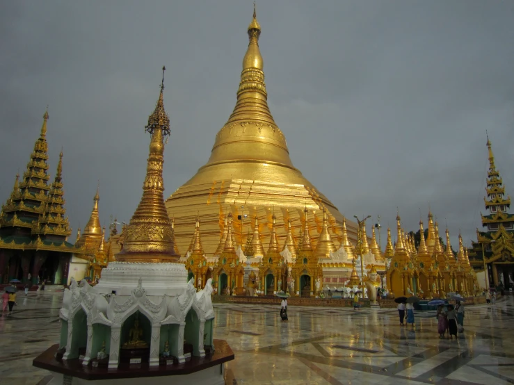 the building has a golden dome on top