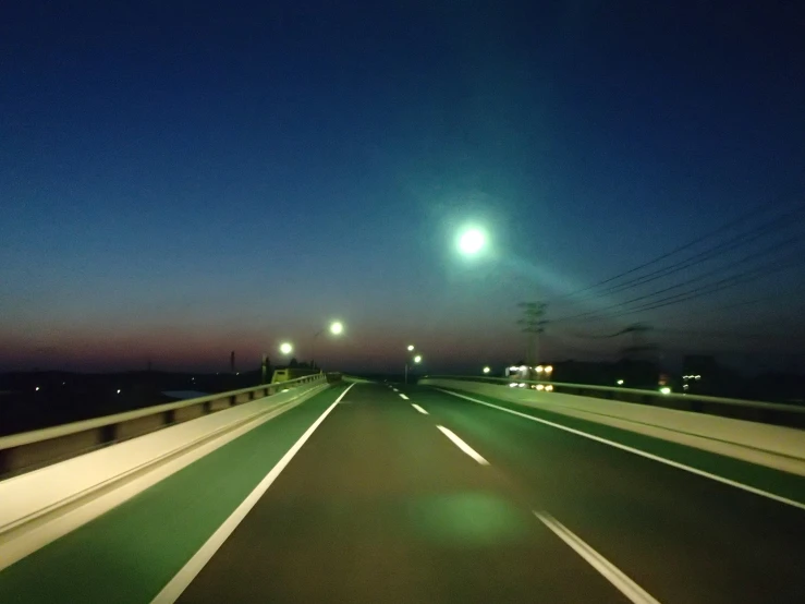 the view of the highway from a car