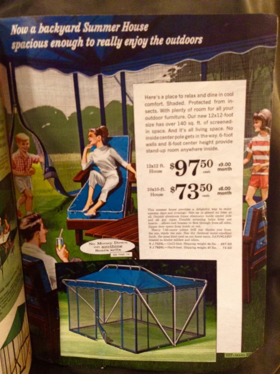 a pamphlet about portable sun beds with pictures of people