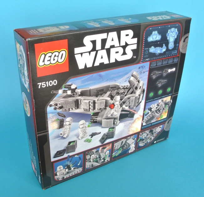a star wars box with a model on top of it