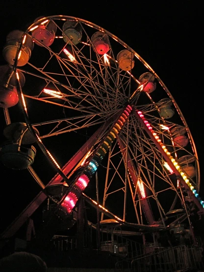 a ferris wheel on the ride at night