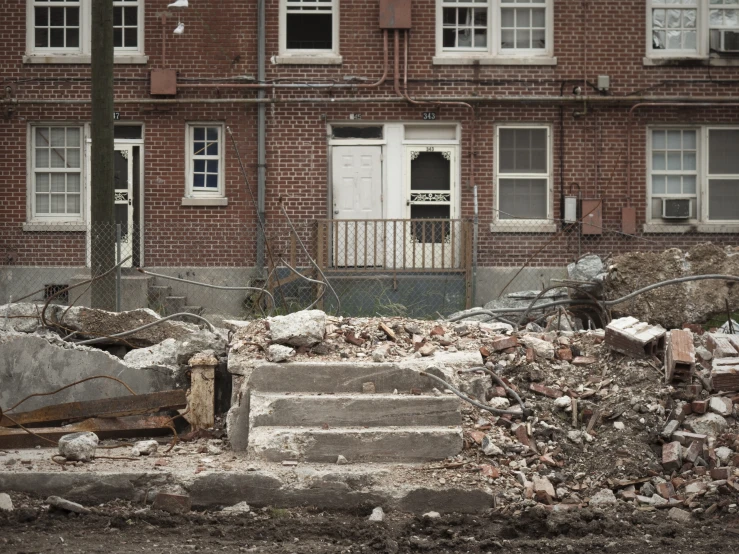 the remains of a construction site of a building that was demolished