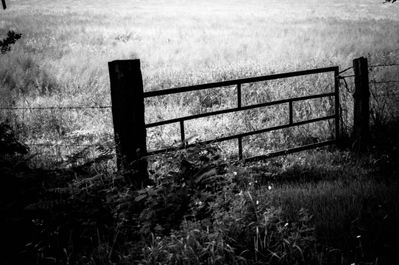 a fence in a field that is near a grass field