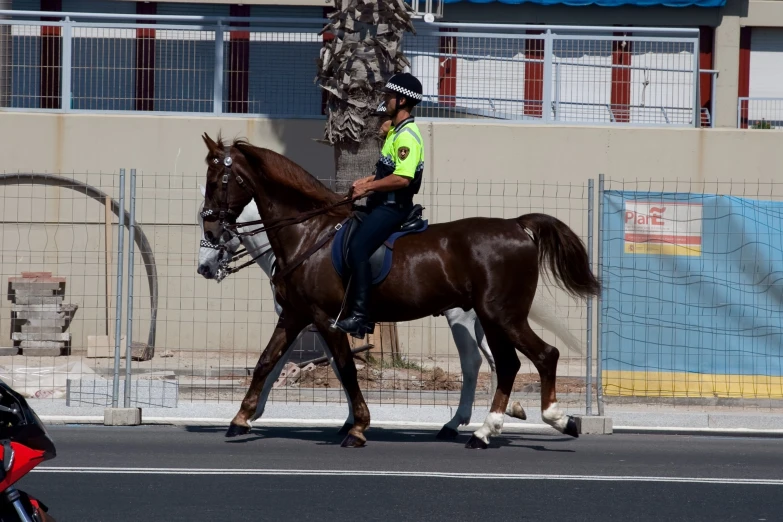 a man on a horse in the street