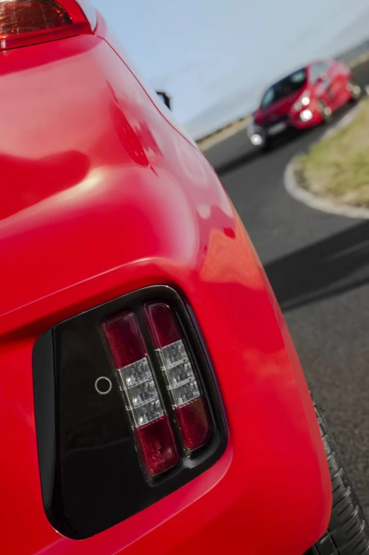 a close up of a tail light on a car