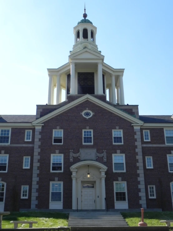 the building is tall and has many windows