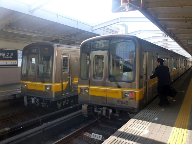the subway has two sets of passenger cars