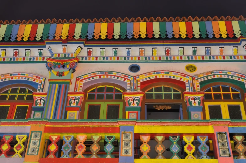 an ornately painted building with bright colors