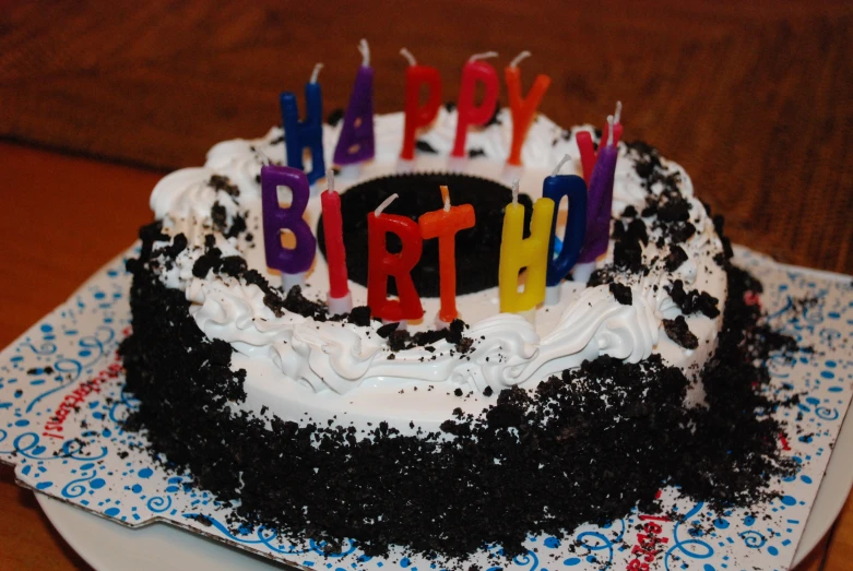 a birthday cake that is on a table