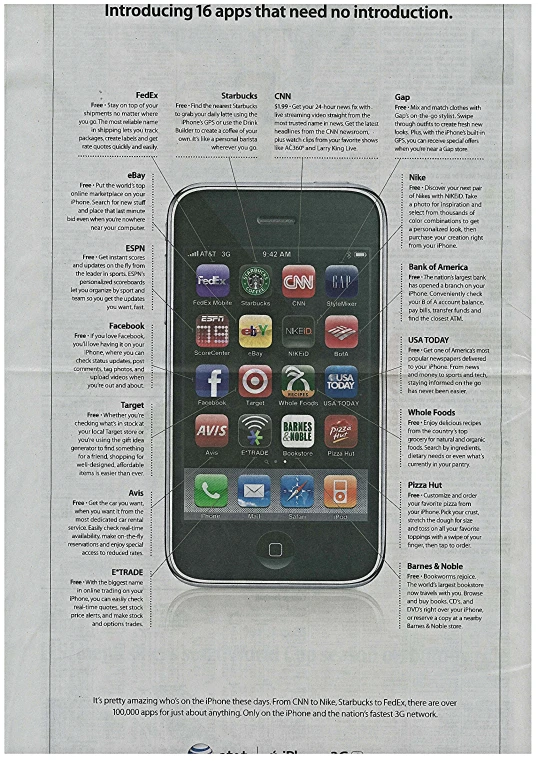 an advertit for a cell phone with information about it