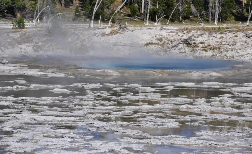 a  springs with water pouring out of it