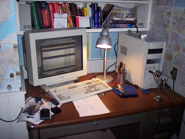 a desktop computer and computer monitor set up on a desk