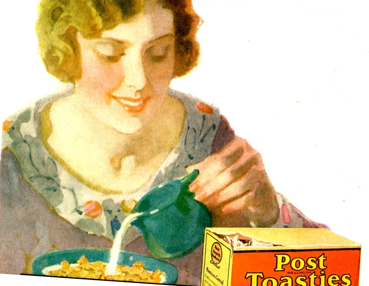 a woman is eating food from the bowl