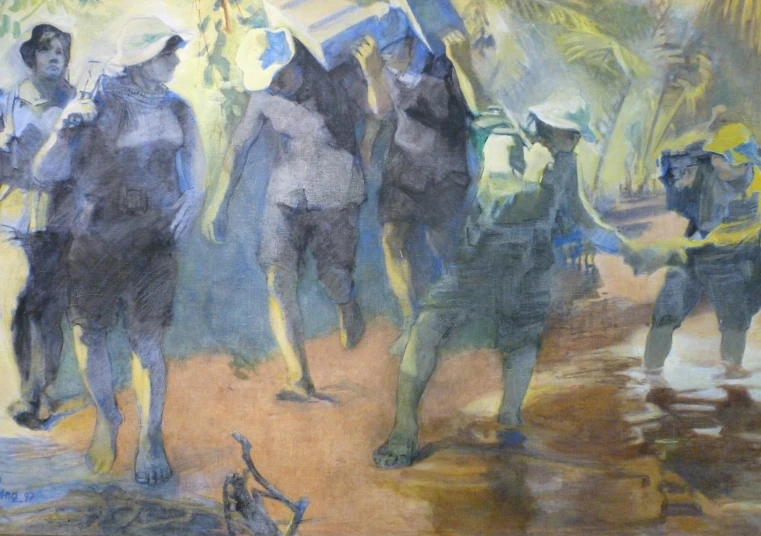 an image of people walking in the rain