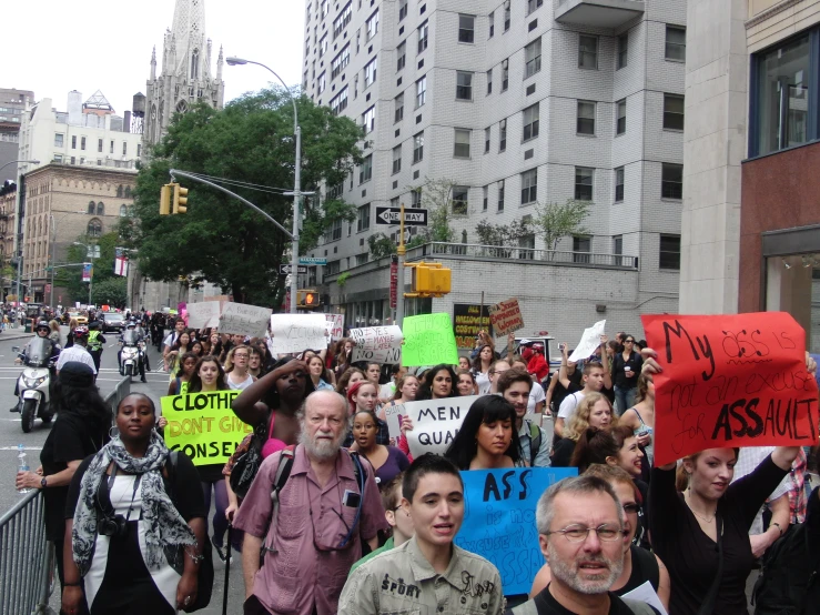 the protest is in a very big city