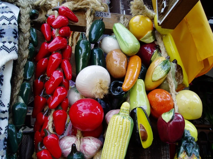 many vegetables are piled on top of each other