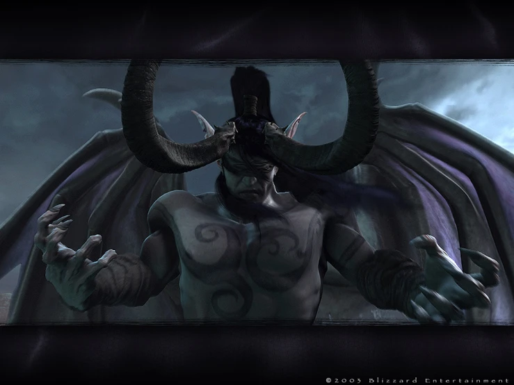 digital painting of a demon with horns and horns on his head