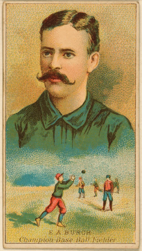 an old fashioned picture of a man with a mustache