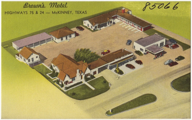 a pictorial drawing of the nville motel