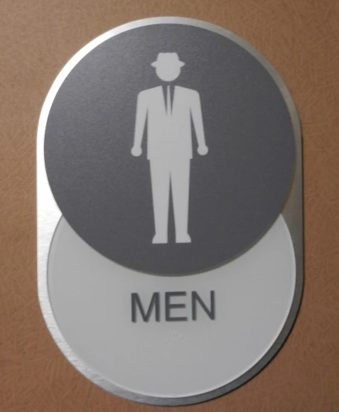 a sign for a man with a man silhouette on it