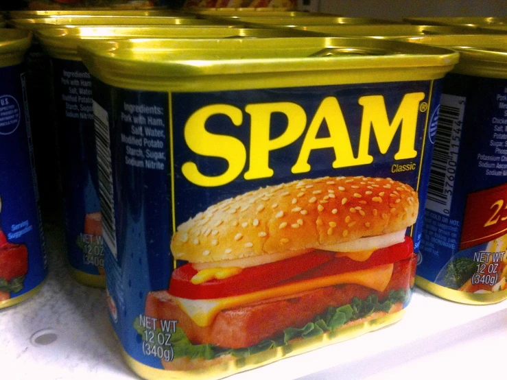 an image of spam can on display in the store