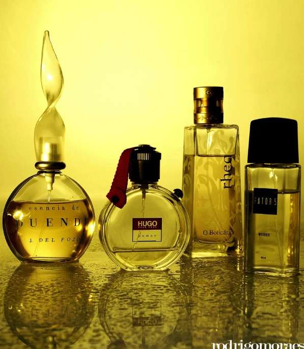 perfume bottles that are on a table