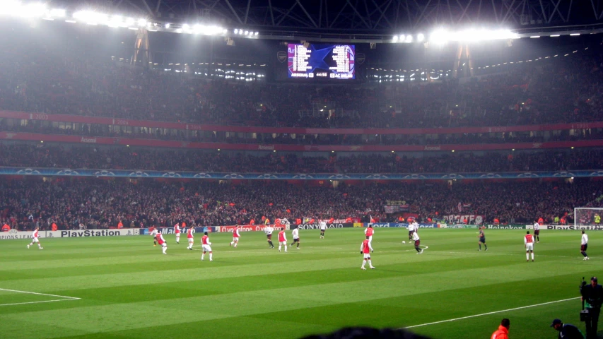 the men's soccer team is going for a moment of competition in the stadium