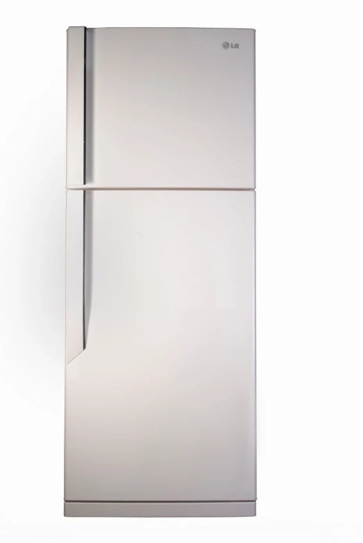 a refrigerator with the door handle partially removed