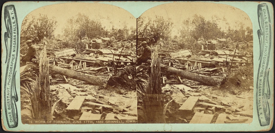 an old picture of some ruins with a person looking at them