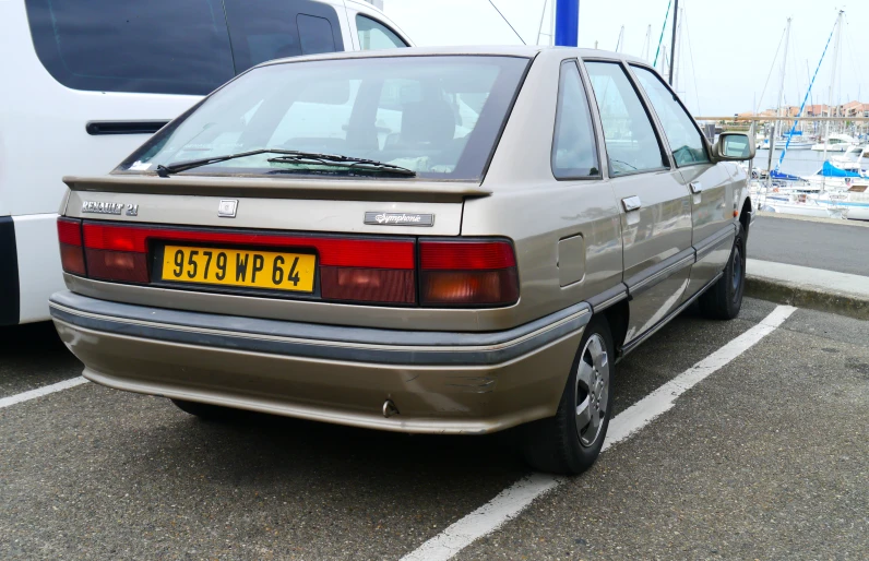 the rear end of an older model station wagon